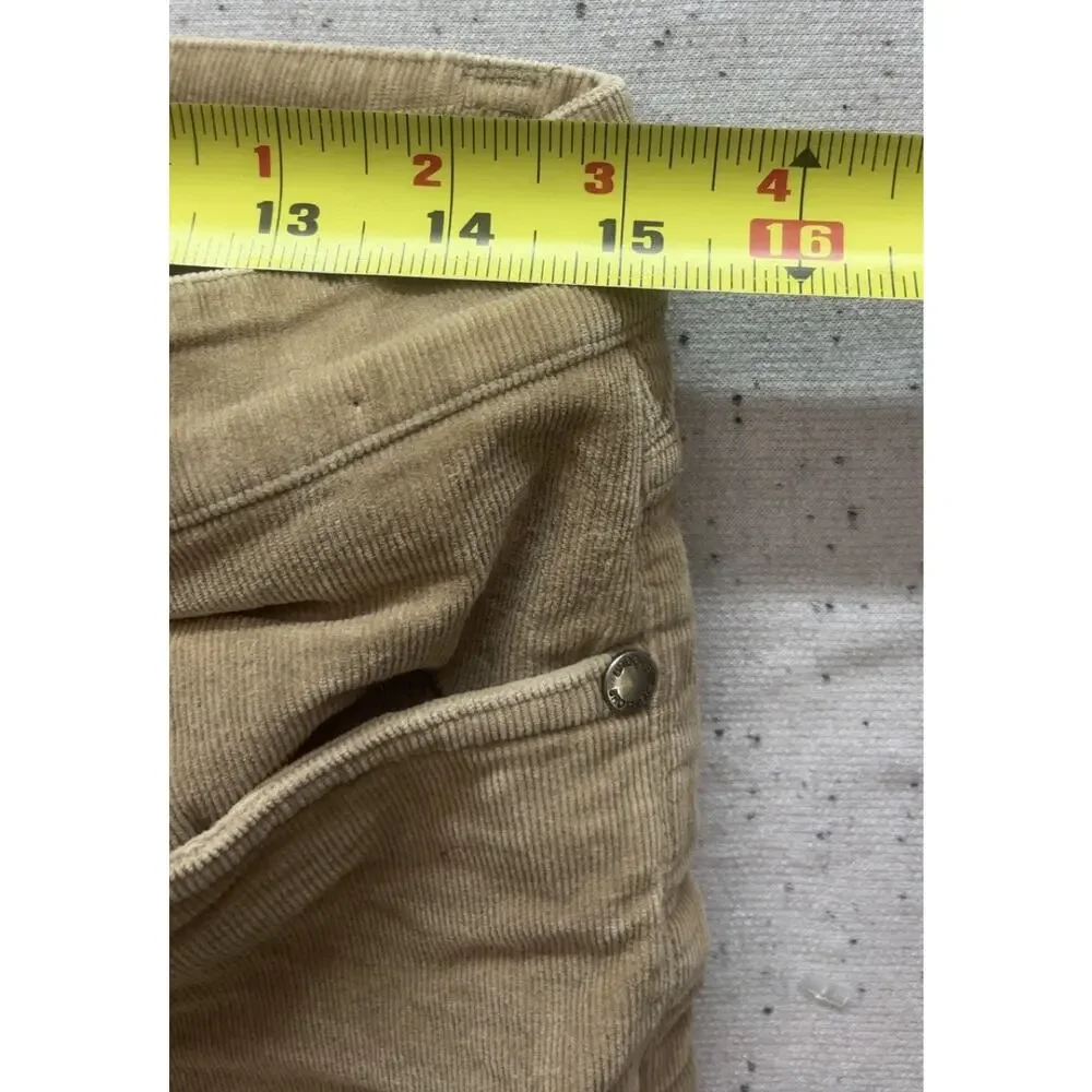 Brooks Brothers Natalie Fit Corduroy Pants 8 Tan Beige Italian Fabric Stretch